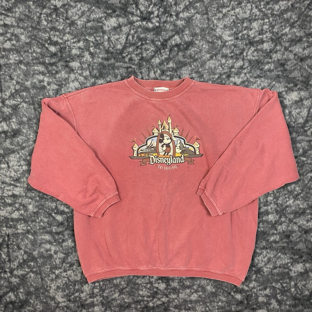 Disneyland The Original Pullover Mens Size XXL Red Sweatshirt Classic Crewneck
